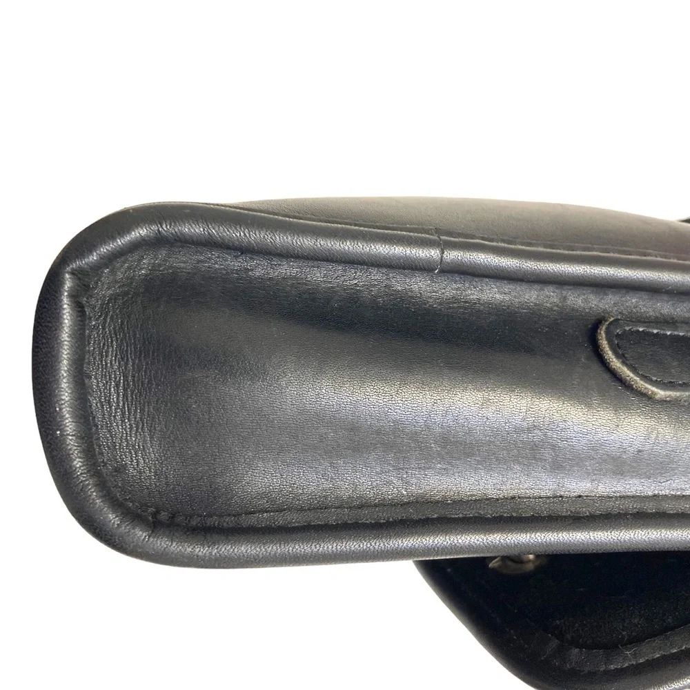 Coach vintage black leather scooter bag with nickel hardware